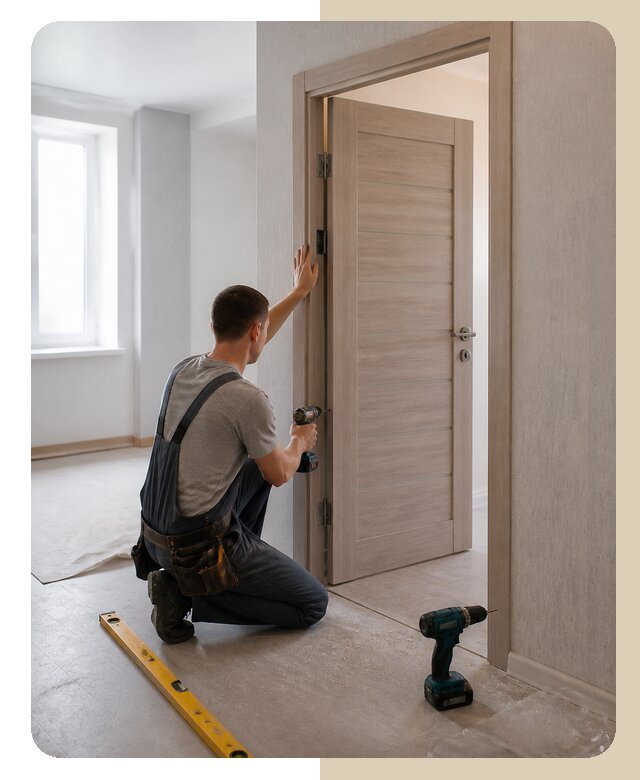 Установка ламинированной двери в Ейске по цене от 4638 р. | ДвериЛегко-Еск